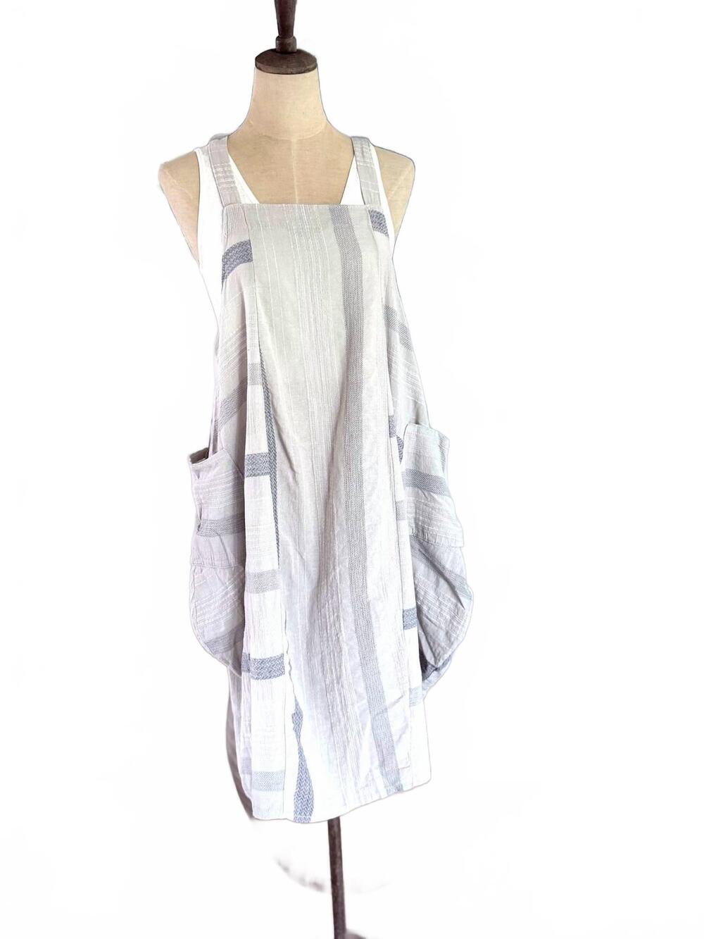 NEW CAMILLE & CO women's brooke overall summer jumper dress in grey stripe